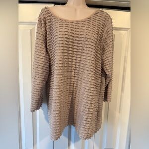 Notations gold champagne blouse top shimmer 2X